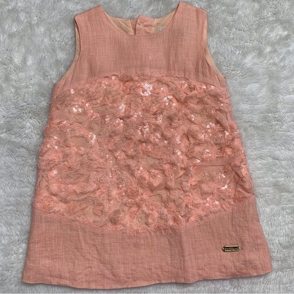 PILI CARRERA Other - Pili Carrera Girl's Orange Cream Sleeveless Button Down Dress Size 18 Months